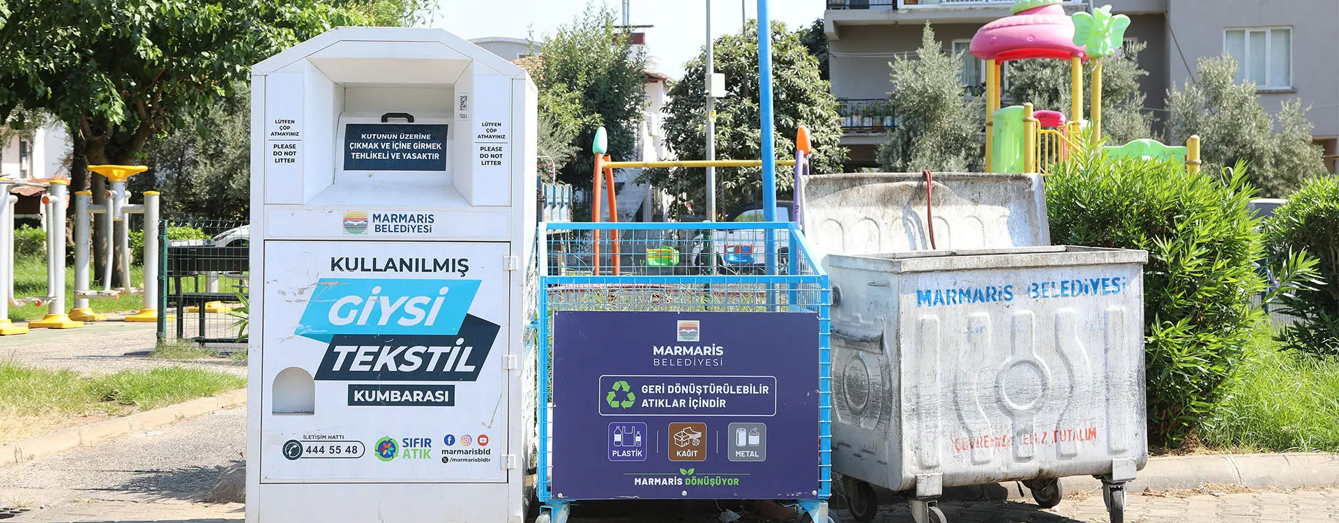 GERİ DÖNÜŞEN ATIKLAR MAVİ KONTEYNERLERE 